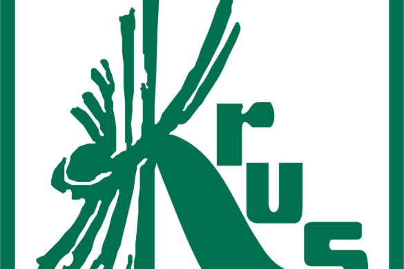 logo krus, zielony napis Krus w zielonej w ramce