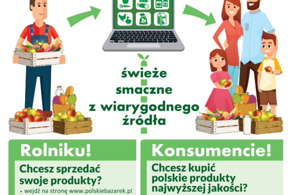 Plakat prezentujący pozytywne elementy strony polskibazarek.pl