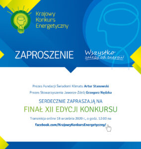 Zaproszenie na galę finałowa wydarzenia- z danymi z tekstu.