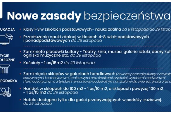 Grafika rządowa dotycząca nowych ograniczeń. Informacje w treści artykułu.