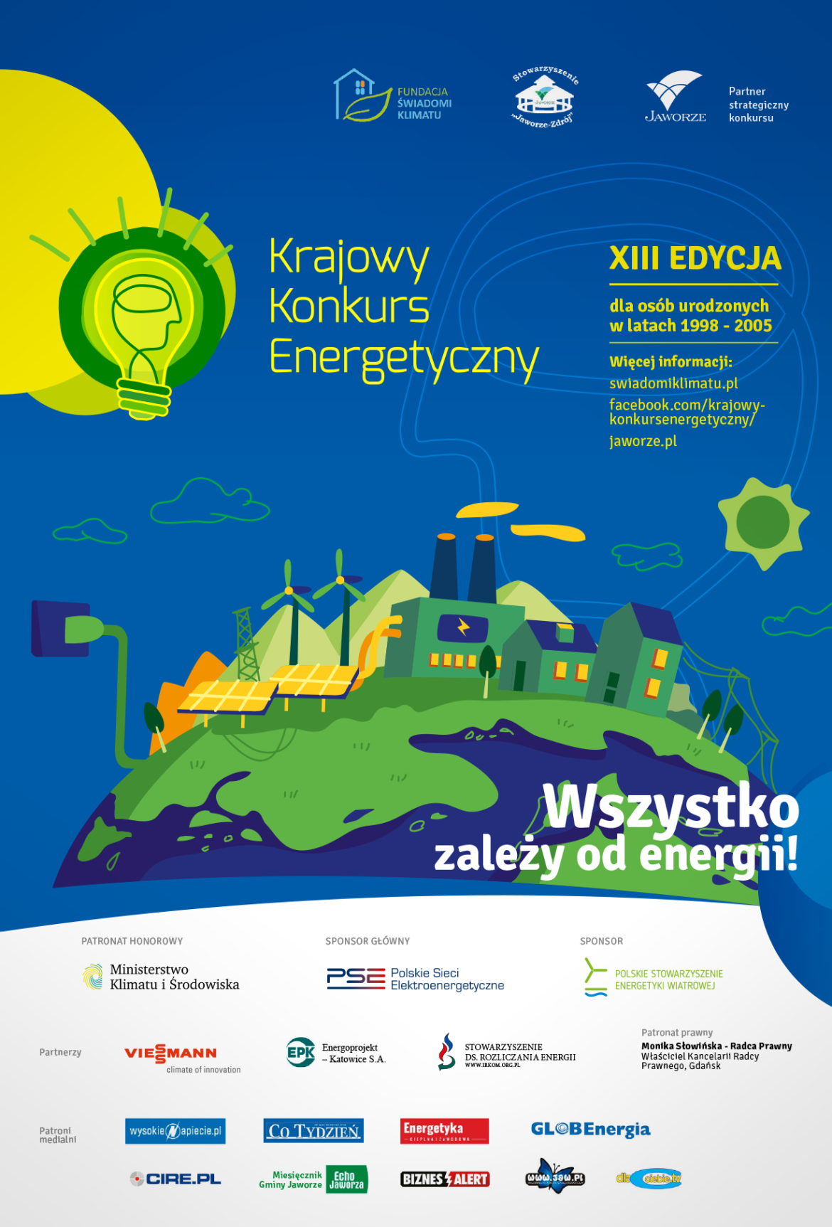 Plakat promujący XIII Krajowy Konkurs Energetyczny